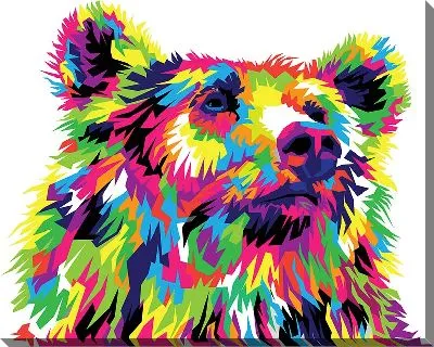 Картина маслом Медведь в стиле арт