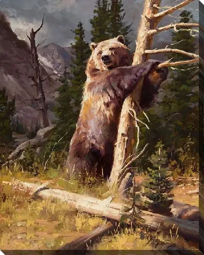 Картина маслом Медведь на опушке леса