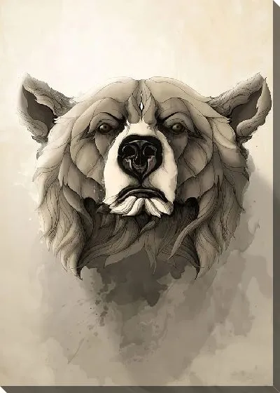 Картина маслом Грозный медведь