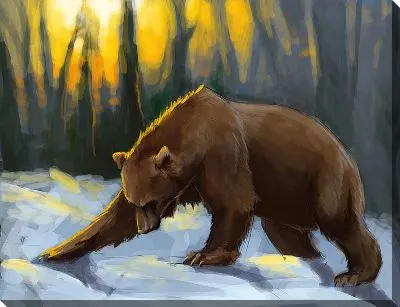 Картина маслом Медведь в снегу