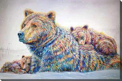 Семья медведей в стиле арт