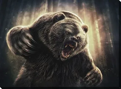 Картина маслом Грозный медведь №2
