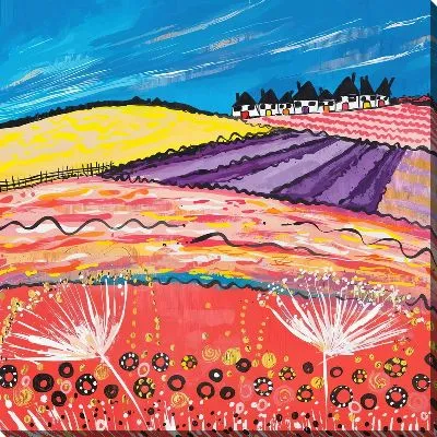 Картина маслом Пейзаж с лавандовым полем