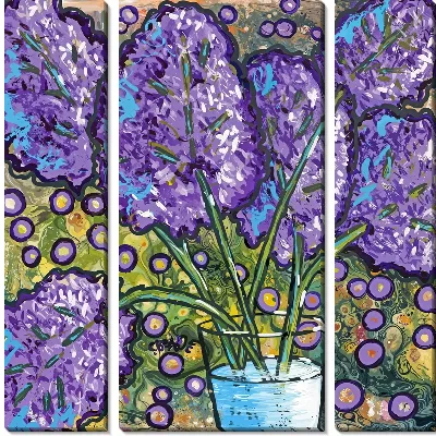 Модульная картина Букет с лавандой в вазе