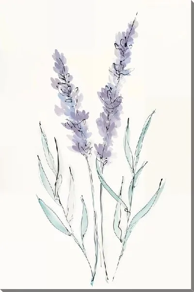 Картина маслом Лаванда в акварельном стиле