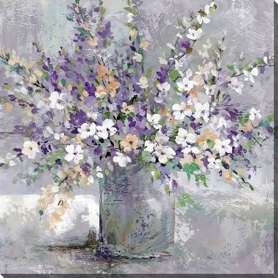 Картина маслом Красивый сборный букет с лавандой