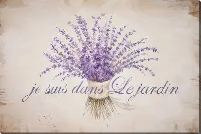 Картина маслом Букет с лавандой в винтажном стиле