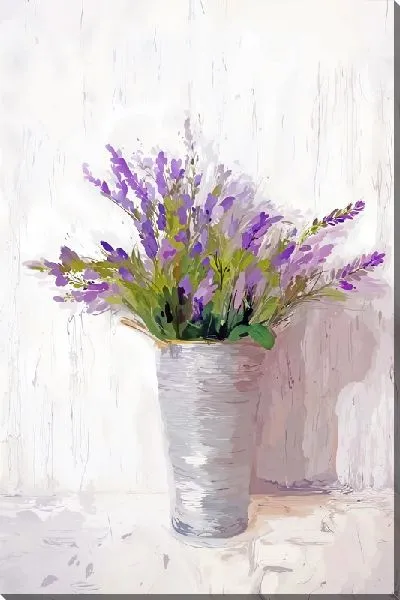 Картина маслом Лаванда в горшке