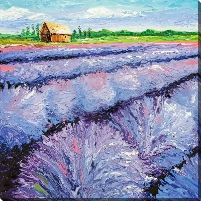 Картина маслом Лавандовое поле днем