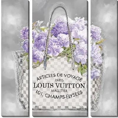 Модульная картина Сумка с лавандой