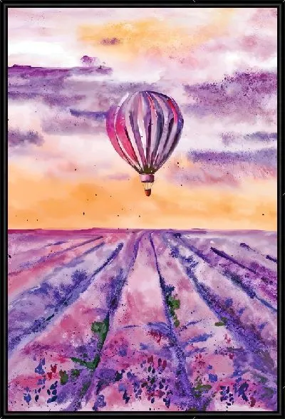 Картина Воздушный шар над лавандовым полем