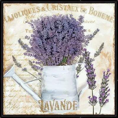 Картина Лаванда в лейке в винтажном стиле