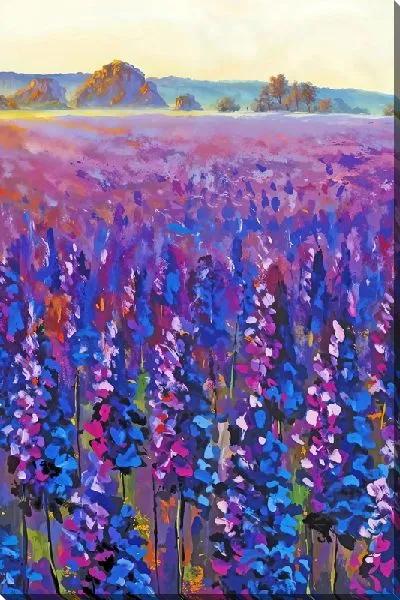 Картина маслом Вечер на лавандовом поле