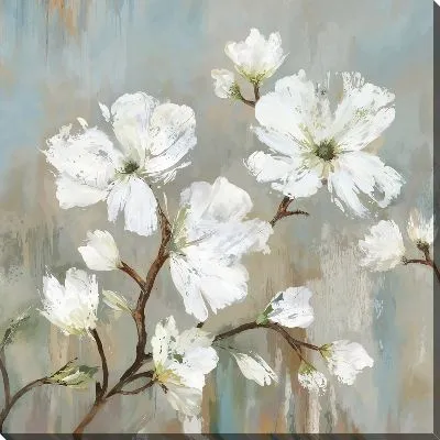 Картина маслом Белые магнолии на ветках