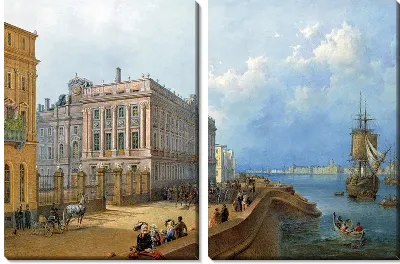 Картина Вид набережной и Мраморного дворца (View of the waterfront and the Marble Palace)
