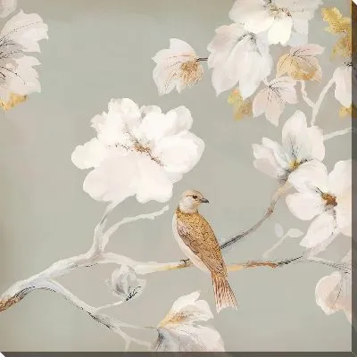 Птица на ветке магнолии