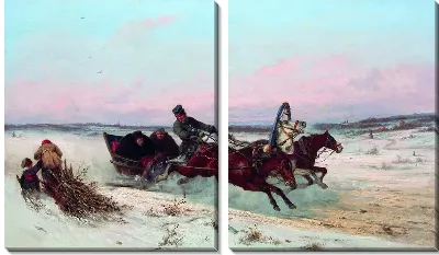 Картина Тройка зимой (Three winter)