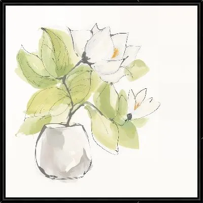 Картина Магнолия в стеклянной вазе