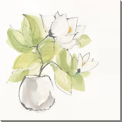 Магнолия в стеклянной вазе