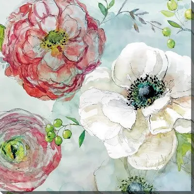 Картина маслом Акварельные цветы и магнолия
