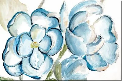 Картина маслом Голубые цветки магнолии