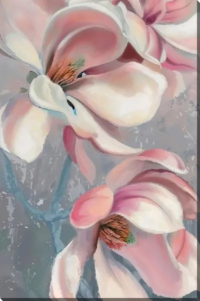 Картина маслом Светло-розовые бутоны магнолии