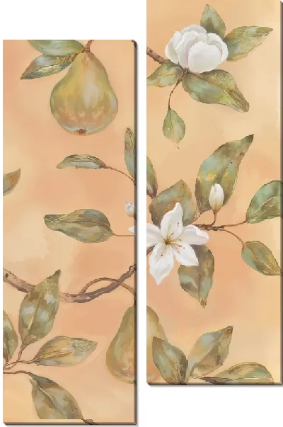 Модульная картина Ветки магнолии с грушами