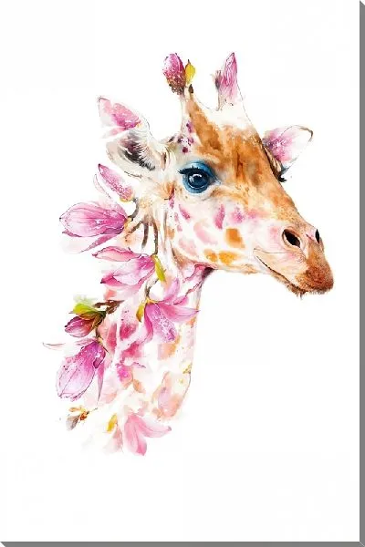 Картина маслом Жираф с магнолиями