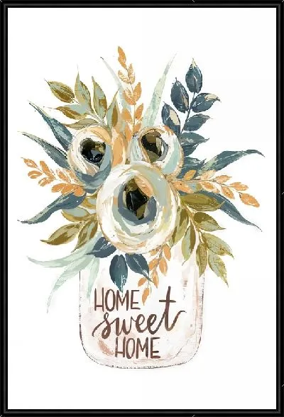 Картина Home seet home и магнолия в вазе