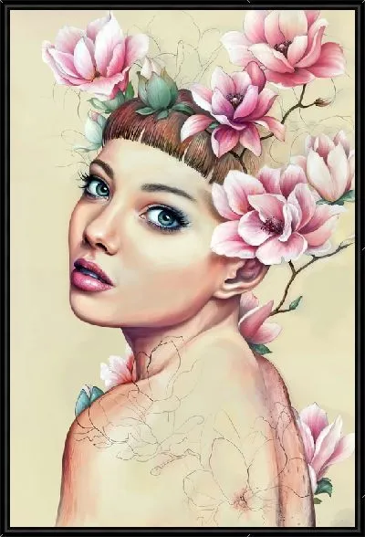 Картина Девушка с магнолией