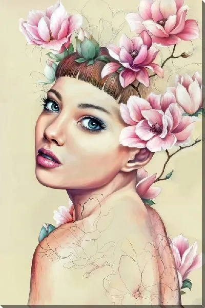 Постер Девушка с магнолией