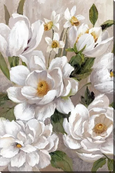 Картина маслом Букет белоснежных магнолий