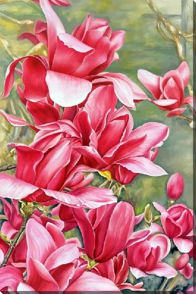 Картина маслом Букет розовых магнолий