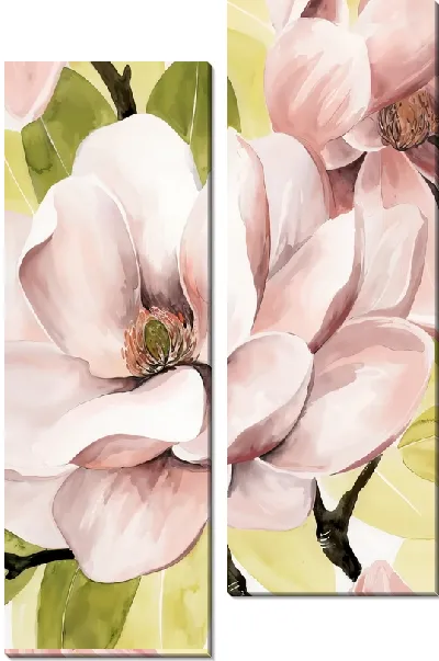 Модульная картина Большой цветок розовой магнолии