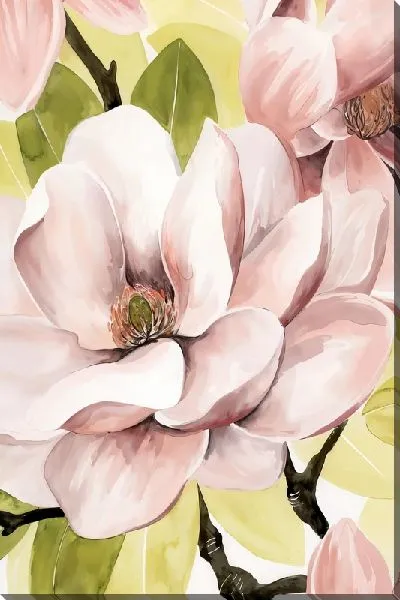 Картина маслом Большой цветок розовой магнолии
