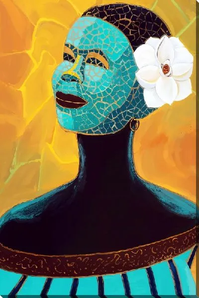 Картина маслом Африканка с магнолией