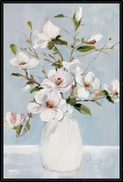 Картина Букет магнолии в белой вазе