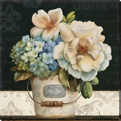 Картина маслом Букет с цветами и магнолией