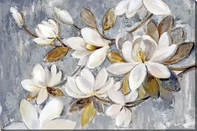 Картина маслом Магнолия на фактурном фоне
