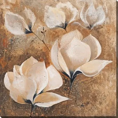 Картина маслом Магнолия на текстурном фоне