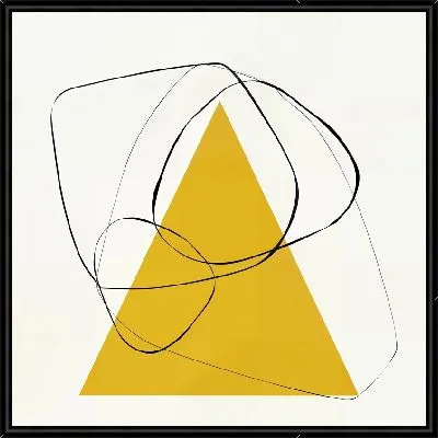 Желтый треугольник с витыми линиями