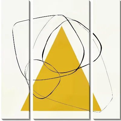 Желтый треугольник с витыми линиями