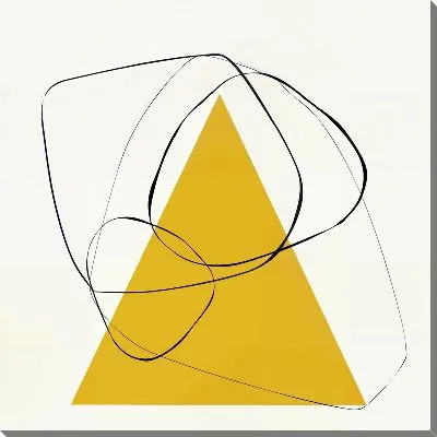 Желтый треугольник с витыми линиями