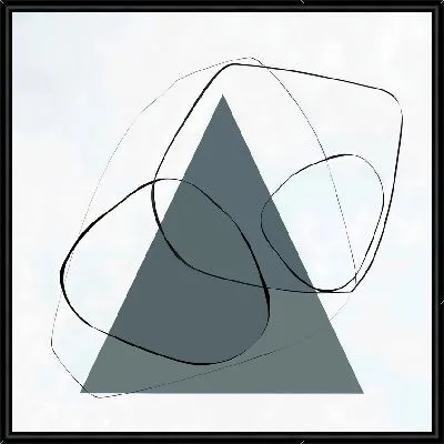 Серый треугольник с витыми линиями