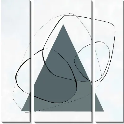 Серый треугольник с витыми линиями