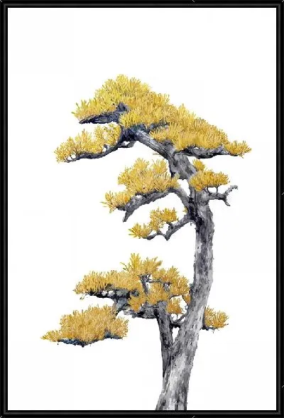 Картина Бонсай с золотыми листьями