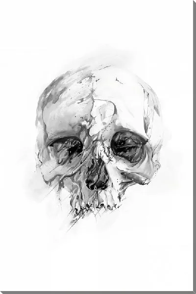 Картина маслом Рисунок черепа