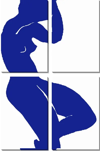 Модульная картина Женский ню силуэт в стиле минимализм