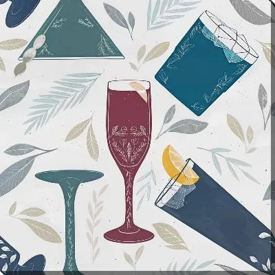 Картина маслом Коктейльные бокалы