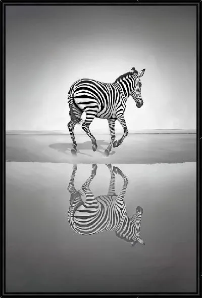 Картина Зебра и ее зеркальное отражение
